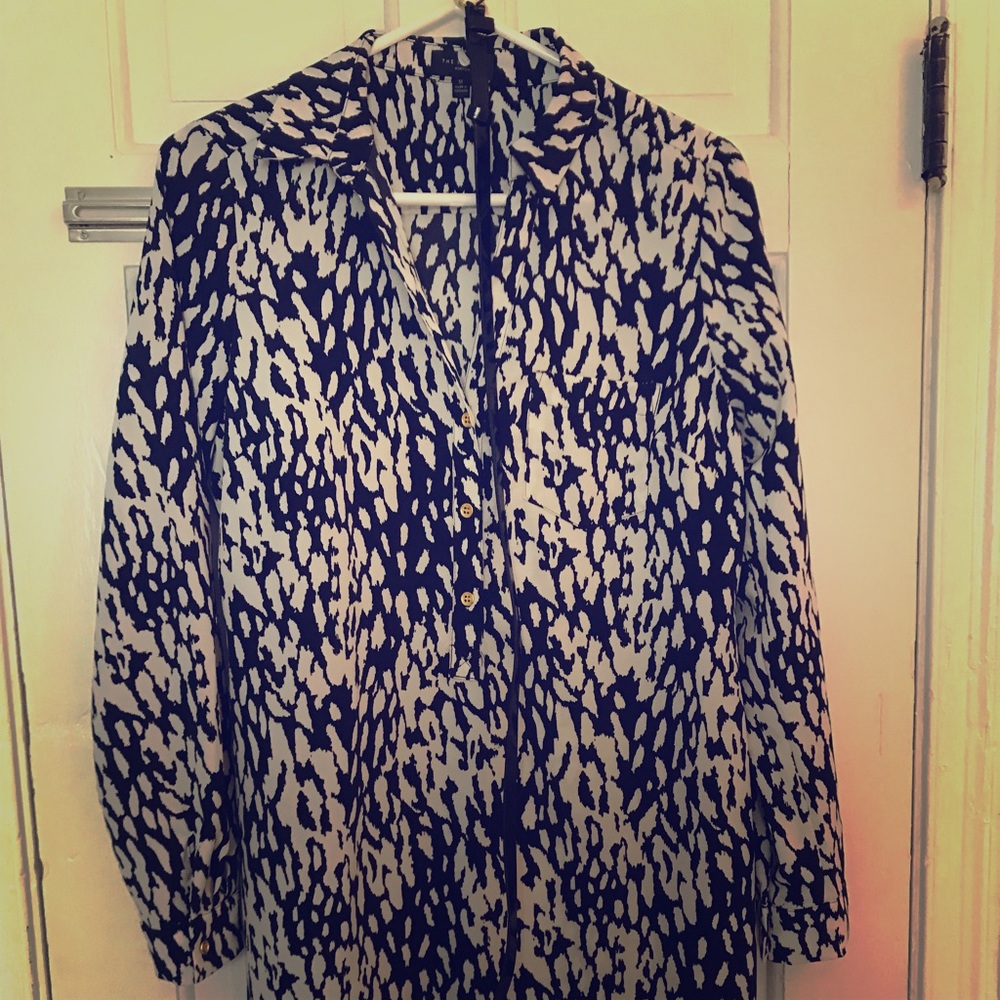 Limited belted shirt dress blk and wht Ashton M